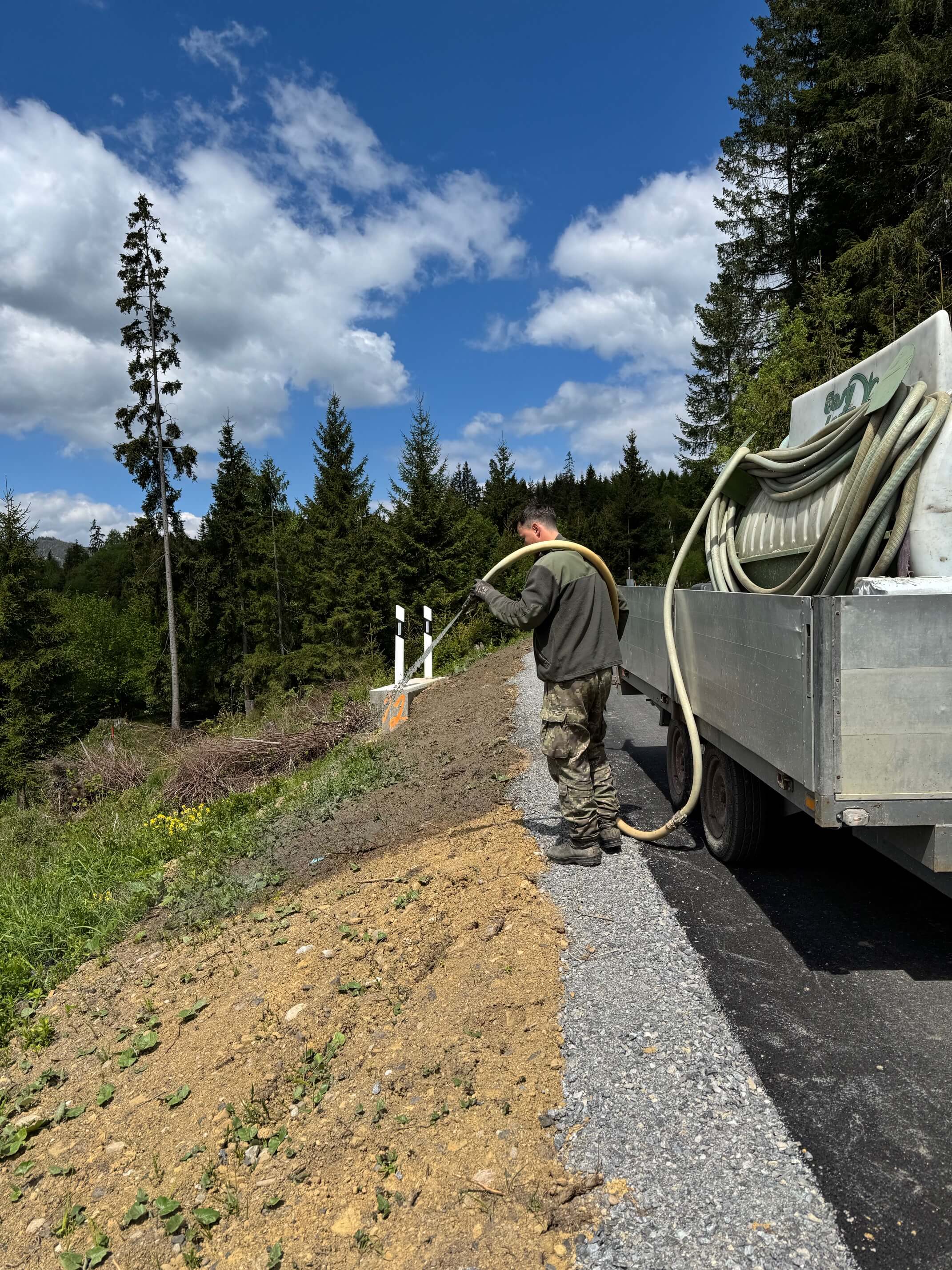 Spevňovanie svahu detail
